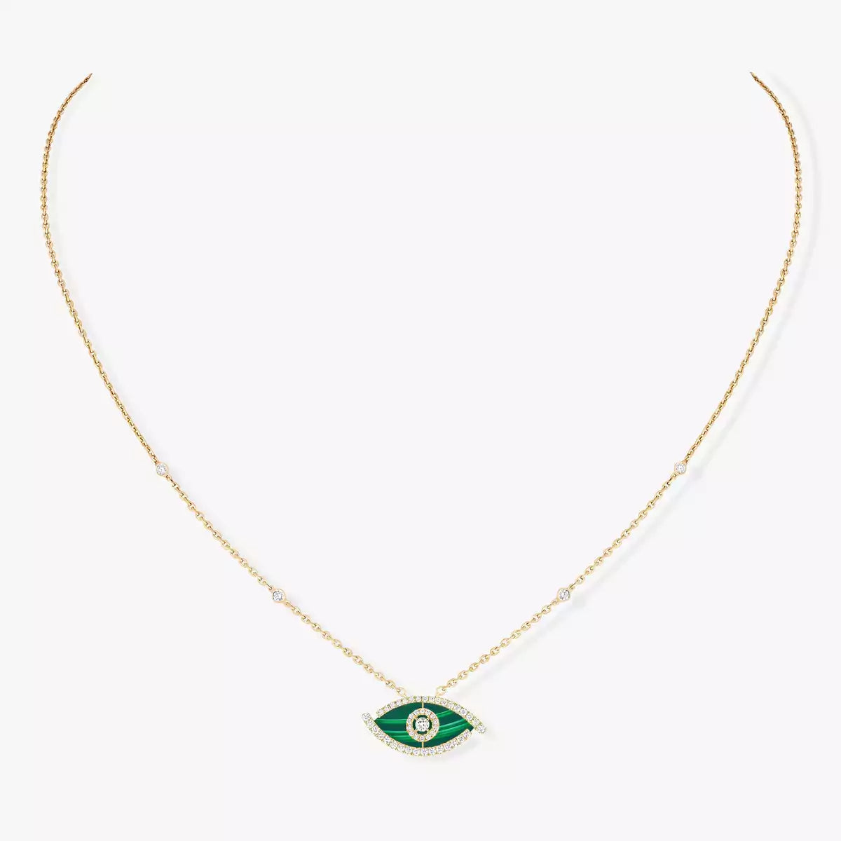 [Renovia Jewelry]Lucky Eye Diamond Necklace in  Gold and Turquoise