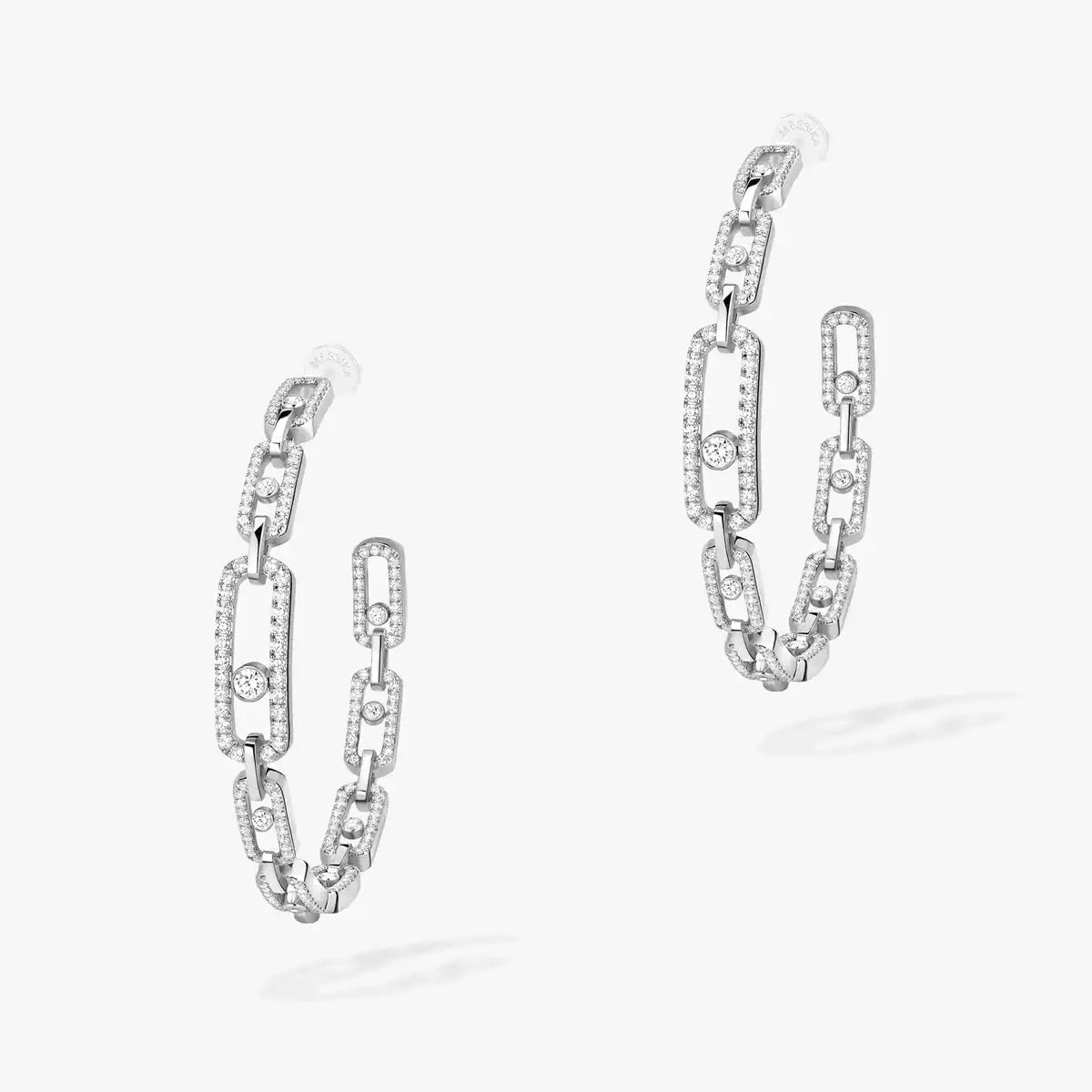 [Renovia Jewelry]Move Link Diamond Hoop Earrings