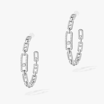 [Renovia Jewelry]Move Link Diamond Hoop Earrings