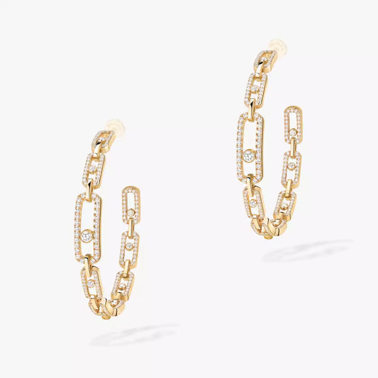 [Renovia Jewelry]Move Link Diamond Hoop Earrings