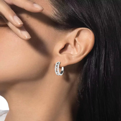 [Renovia Jewelry]Diamond Pave_ Hoop Earrings Move