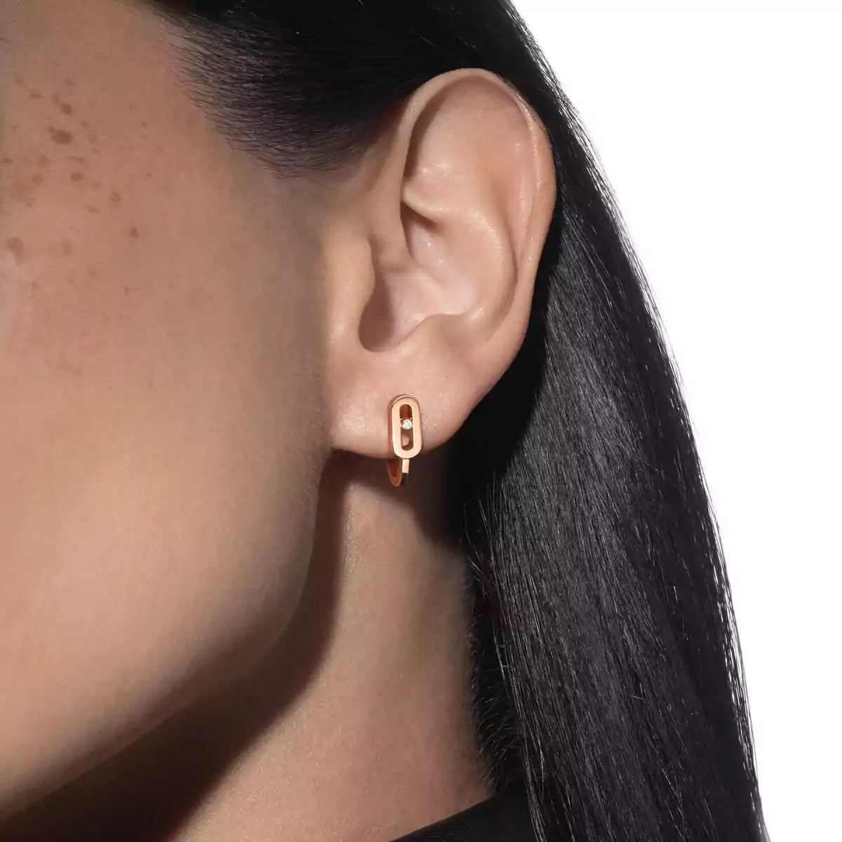 [Renovia Jewelry]Diamond Mini Hoop Earrings Move Classique