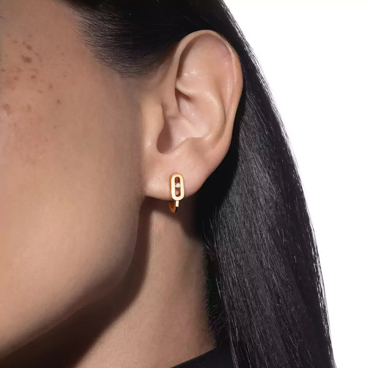 [Renovia Jewelry]Diamond Mini Hoop Earrings Move Classique