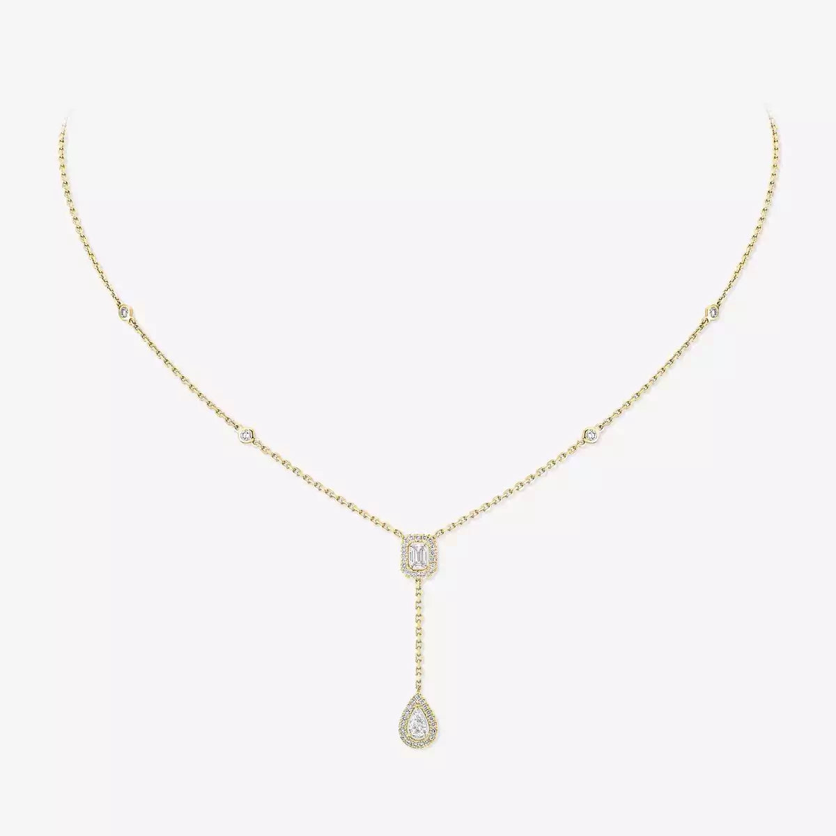 [Renovia Jewelry]Gold Diamond Tie Necklace