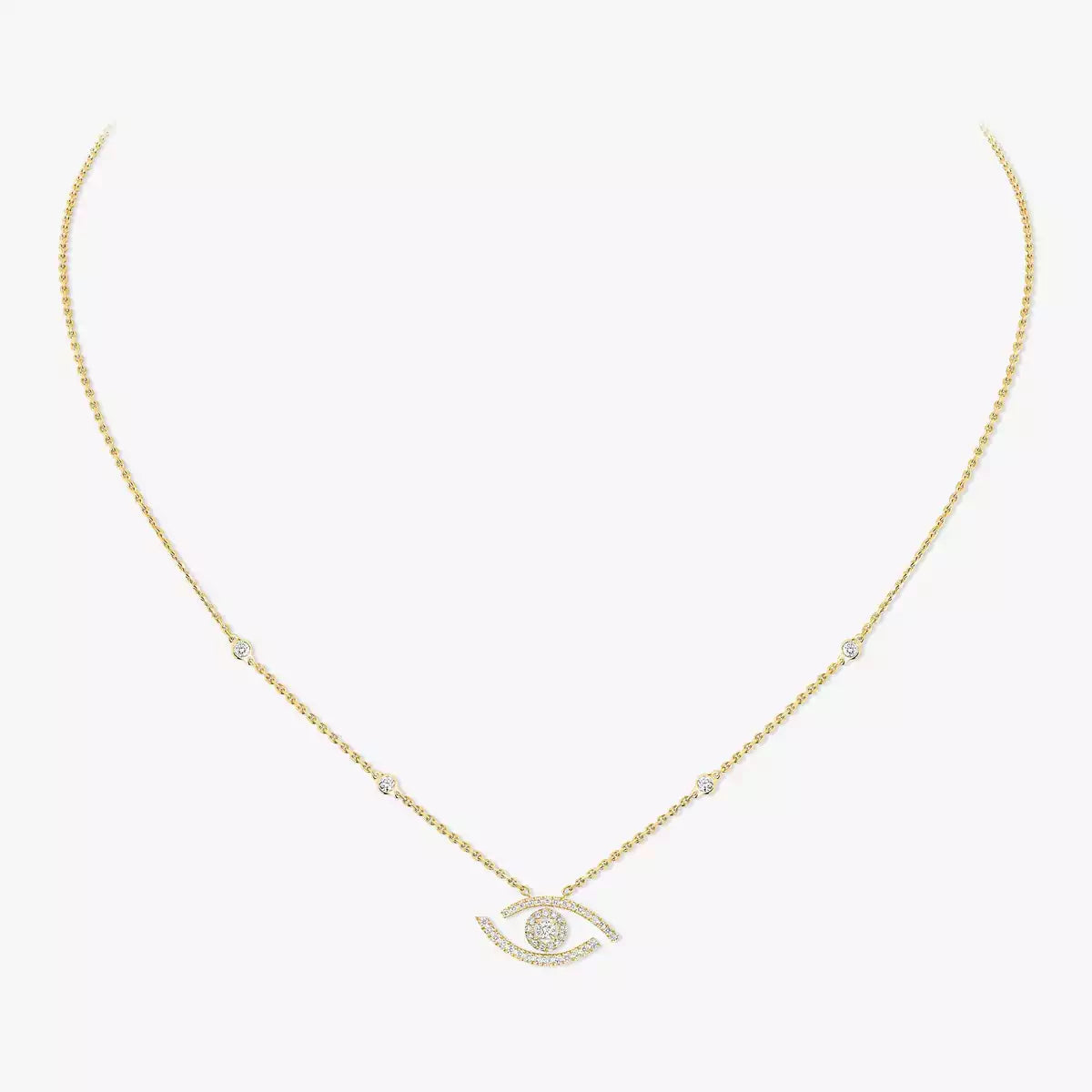 [Renovia Jewelry]Pave_ Diamond Necklace Lucky Eye