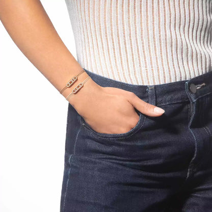 [Renovia Jewelry]Care(Medium-3.5mm) pink cord pavé bracelet