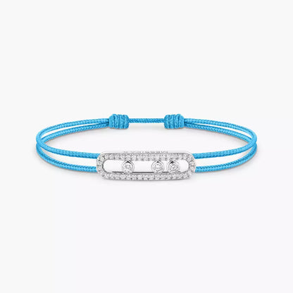[Renovia Jewelry]Care(Medium-3.5mm) pink cord pavé bracelet