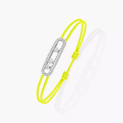 [Renovia Jewelry]Care(Medium-3.5mm) pink cord pavé bracelet