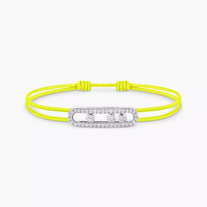 [Renovia Jewelry]Care(Medium-3.5mm) pink cord pavé bracelet