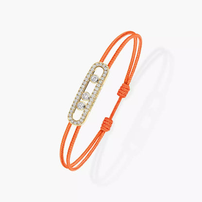 [Renovia Jewelry]Care(Medium-3.5mm) pink cord pavé bracelet
