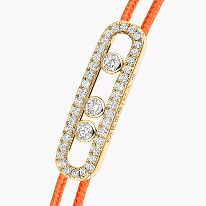 [Renovia Jewelry]Care(Medium-3.5mm) pink cord pavé bracelet