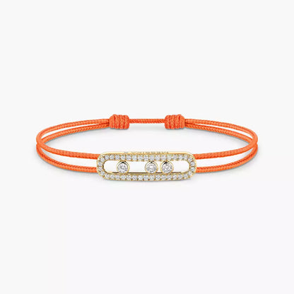 [Renovia Jewelry]Care(Medium-3.5mm) pink cord pavé bracelet