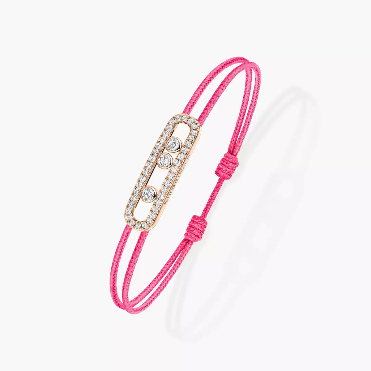 [Renovia Jewelry]Care(Medium-3.5mm) pink cord pavé bracelet
