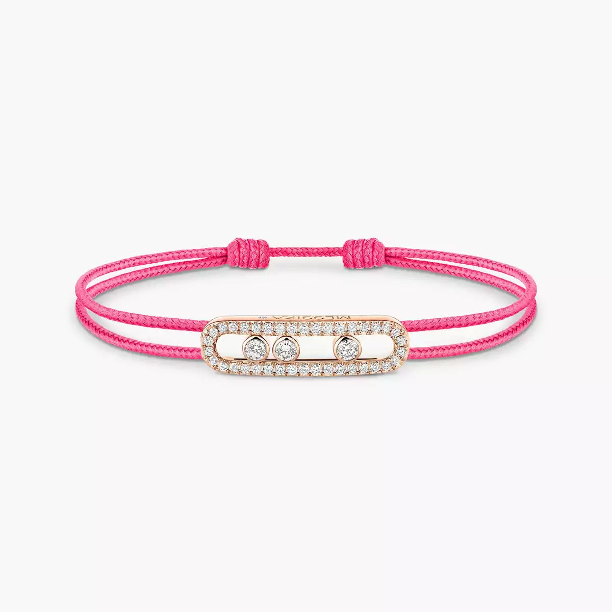 [Renovia Jewelry]Care(Medium-3.5mm) pink cord pavé bracelet