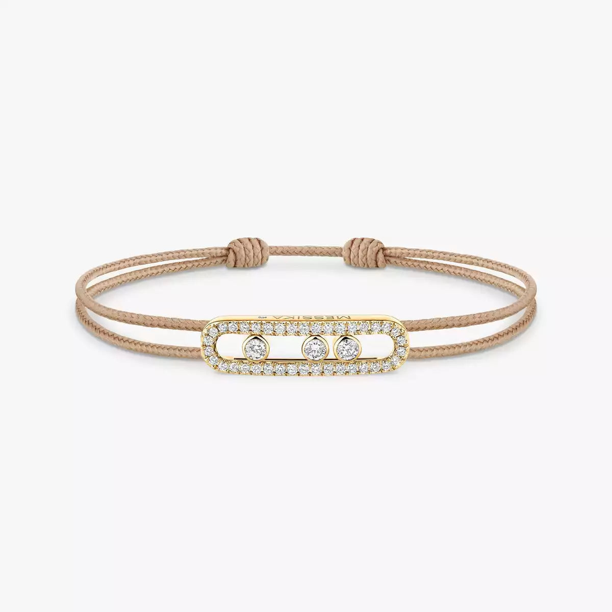 [Renovia Jewelry]Care(Medium-3.5mm) pink cord pavé bracelet