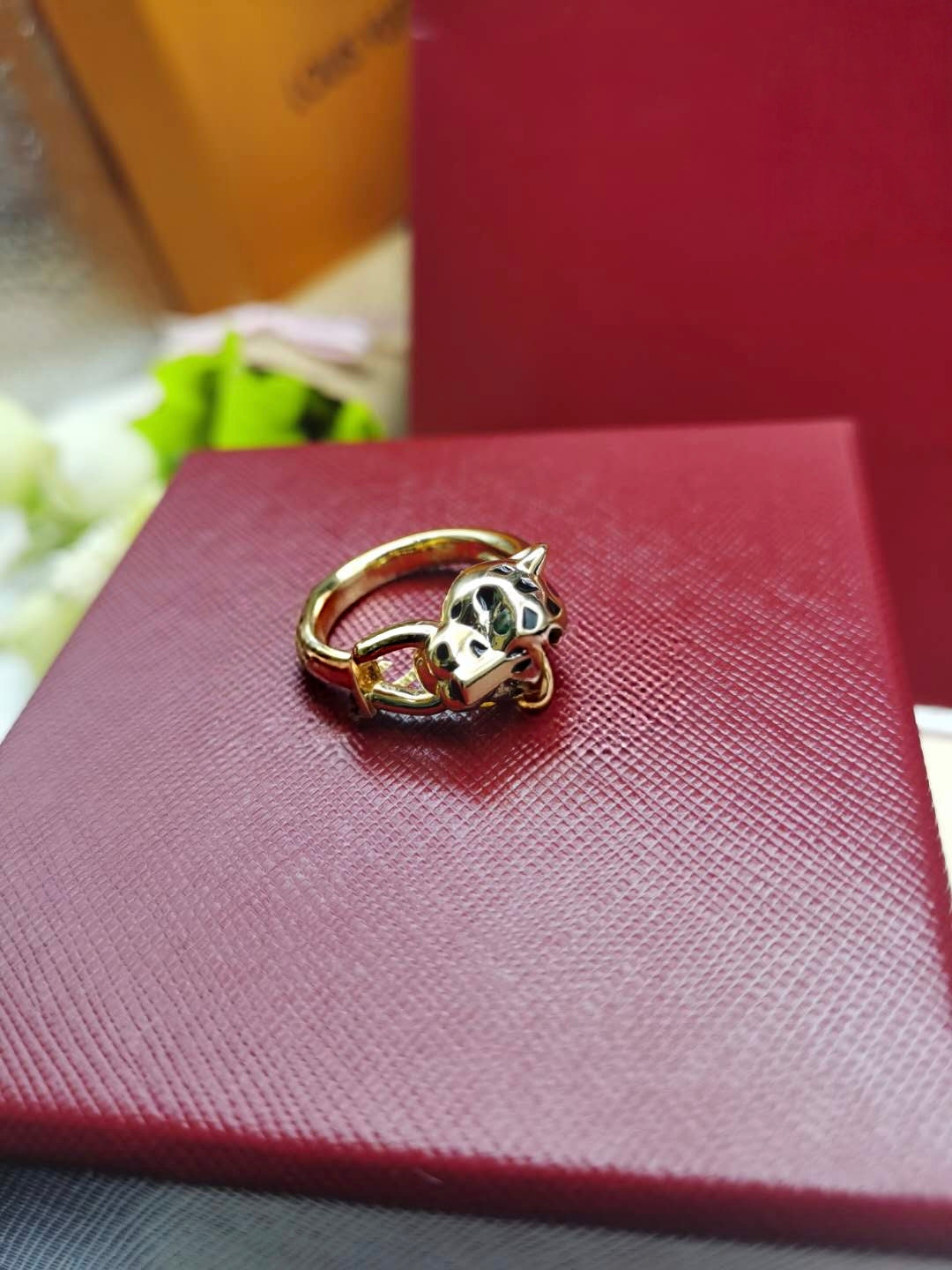 [Renovia Jewelry]LEOPARD-HEAD LEOPARD-PRINT COUPLE RING