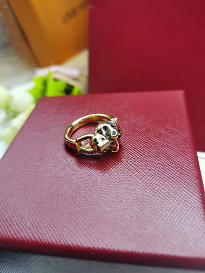 [Renovia Jewelry]LEOPARD-HEAD LEOPARD-PRINT COUPLE RING