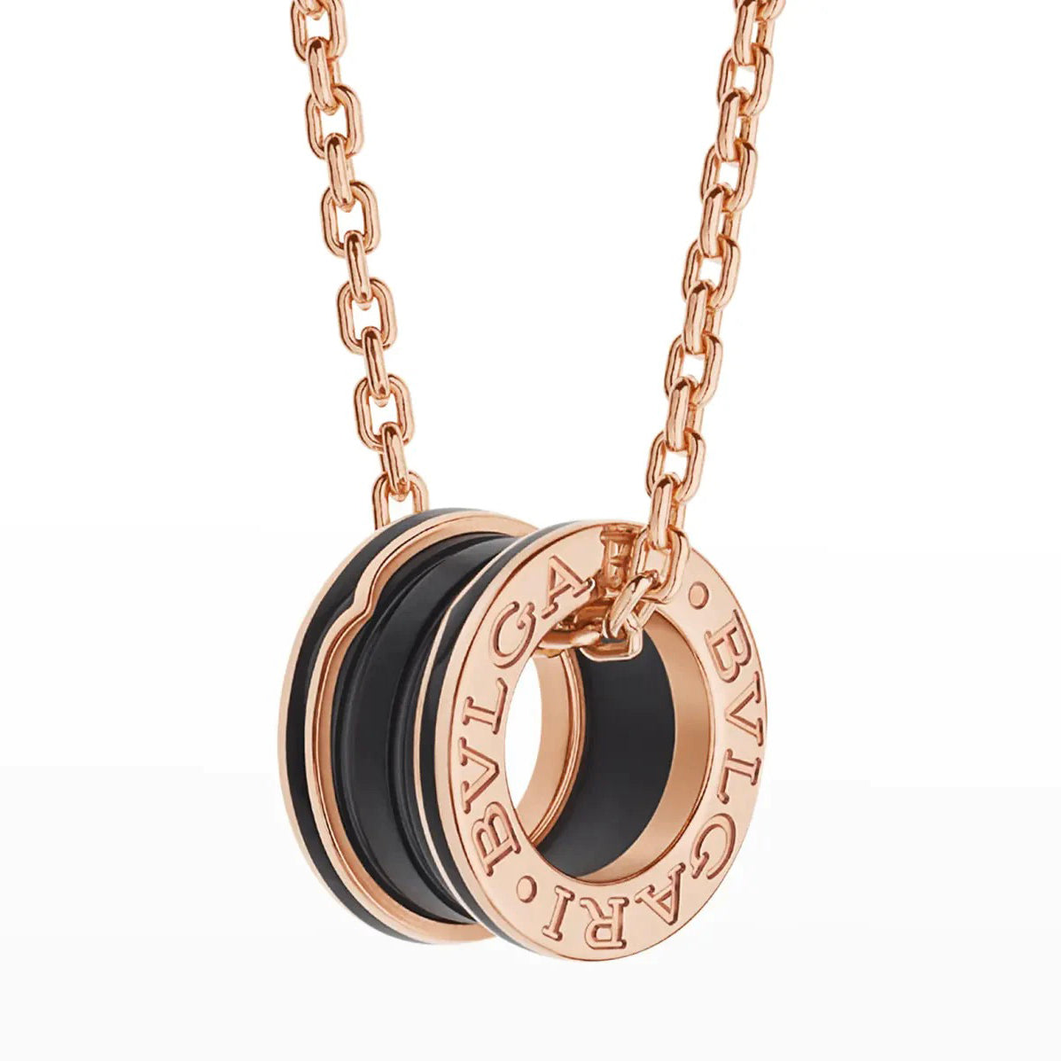 [Renovia Jewelry]ZERO 1 BLACK CERAMIC PINK GOLD NECKLACE