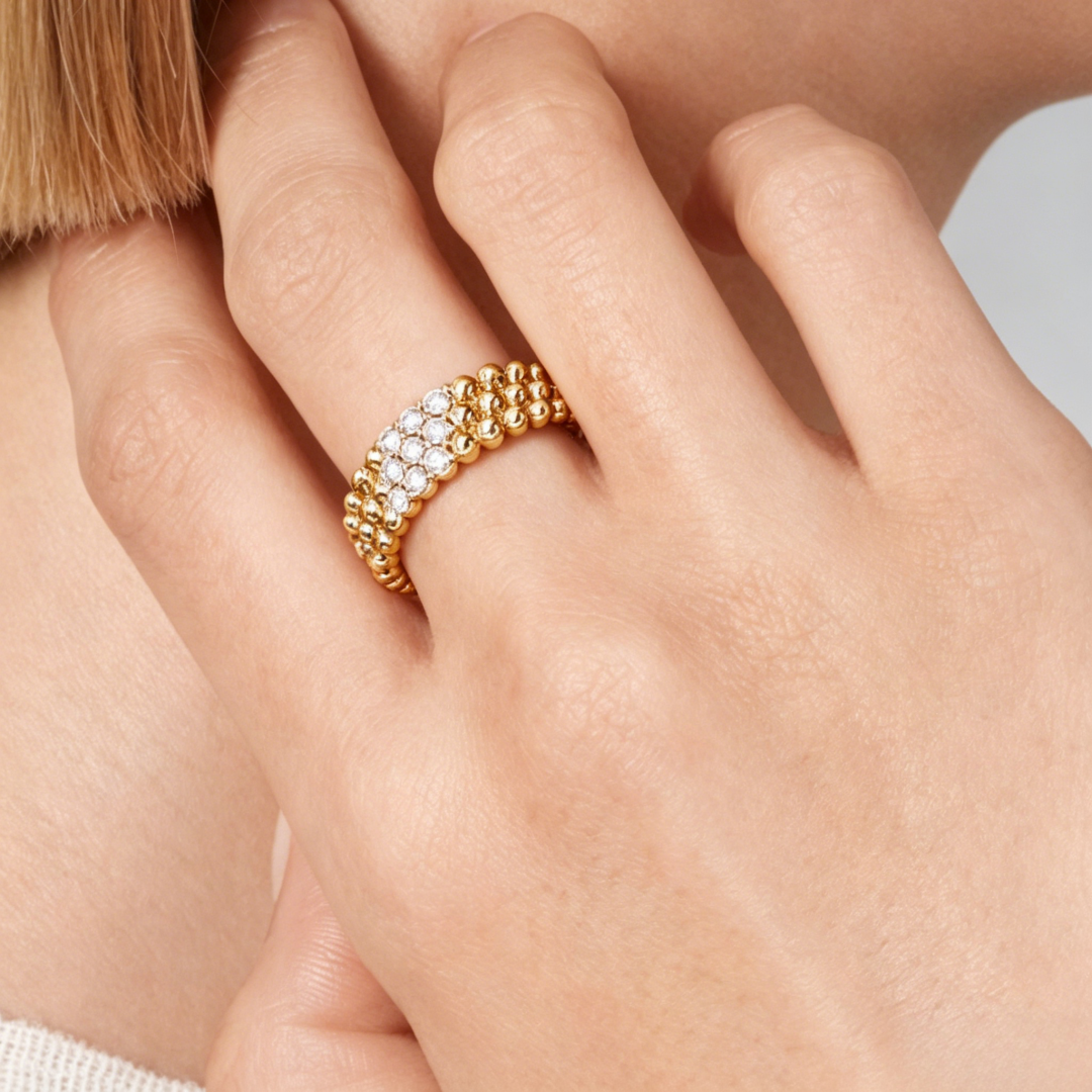 [Renovia Jewelry] THREE-ROW DIAMOND RING