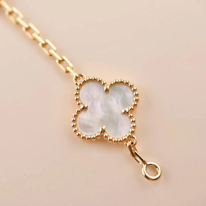 [Renovia Jewelry]CLOVER WHITE PEARL MOP 5 MOTIF BRACELET COLLECTION