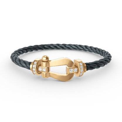 [Renovia Jewelry]FORCE LARGE HORSESHOE HALF DIAMOND BRACELET GOLD