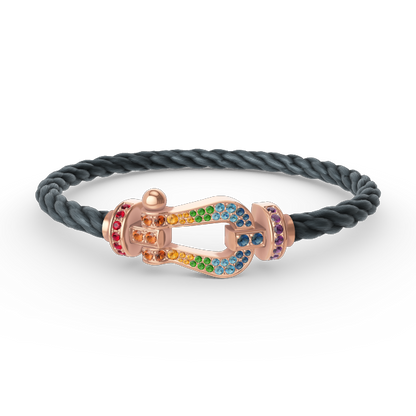 [Renovia Jewelry]FORCE LARGE HORSESHOE  COLORED DIAMOND BRACELET ROSE GOLD