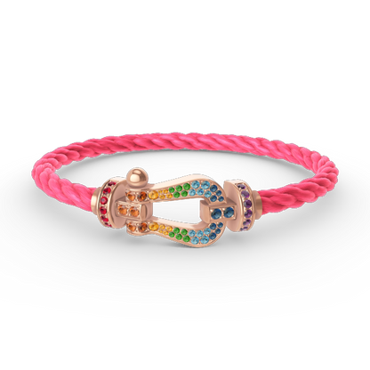 [Renovia Jewelry]FORCE LARGE HORSESHOE  COLORED DIAMOND BRACELET ROSE GOLD