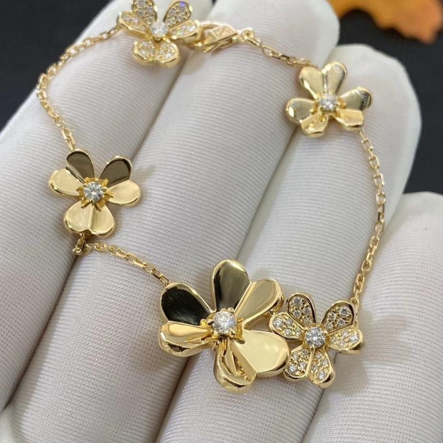 [Renovia Jewelry]FRIVOLE GOLD 5 FLOWERS BRACELET