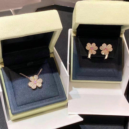 [Renovia Jewelry]FRIVOLE PINK GOLD FLOWER DIAMOND EARRINGS