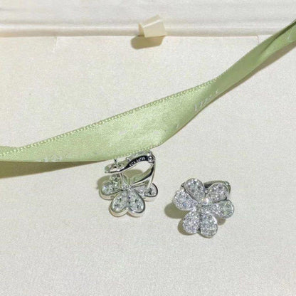 [Renovia Jewelry]FRIVOLE SILVER FLOWER DIAMOND EARRINGS