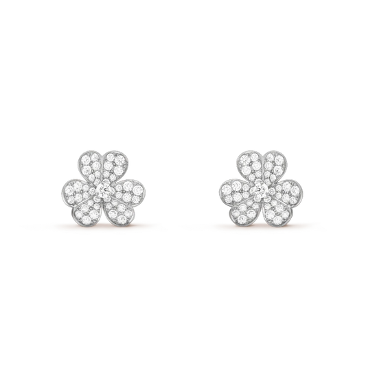 [Renovia Jewelry]FRIVOLE SILVER FLOWER DIAMOND EARRINGS