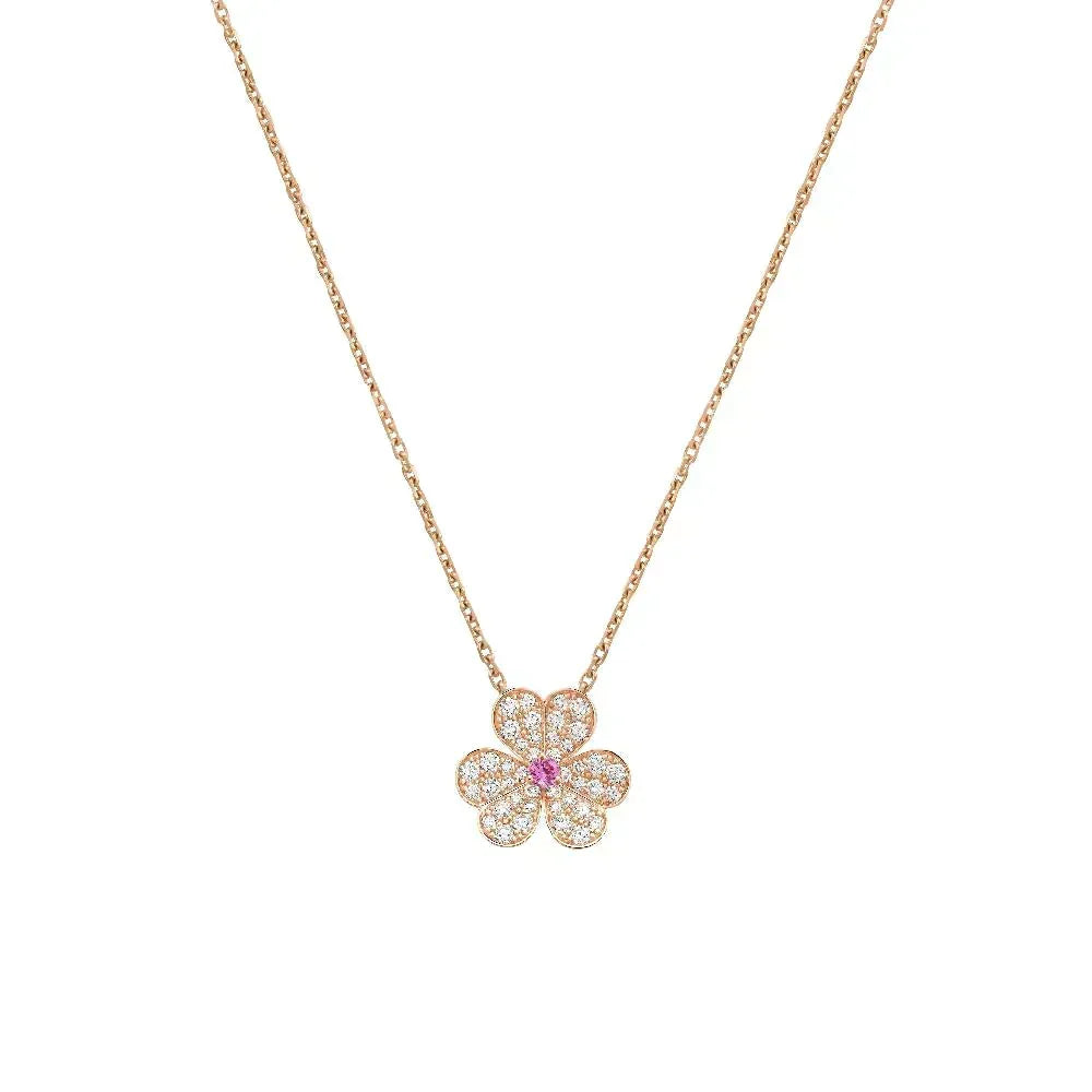 [Renovia Jewelry]FRIVOLE ROSE GOLD FLOWER DIAMOND NECKLACE