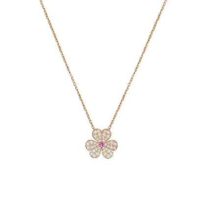 [Renovia Jewelry]FRIVOLE ROSE GOLD FLOWER DIAMOND NECKLACE