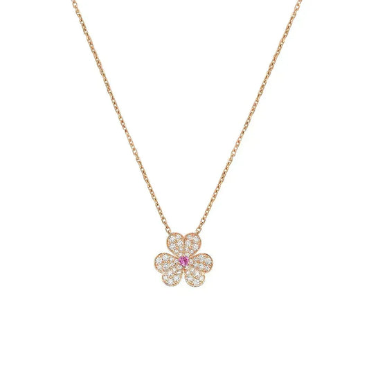 [Renovia Jewelry]FRIVOLE ROSE GOLD FLOWER DIAMOND NECKLACE