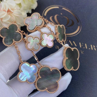[Renovia Jewelry]CLOVER EARRINGS DARK MOP 4 MOTIFS ROSE GOLD