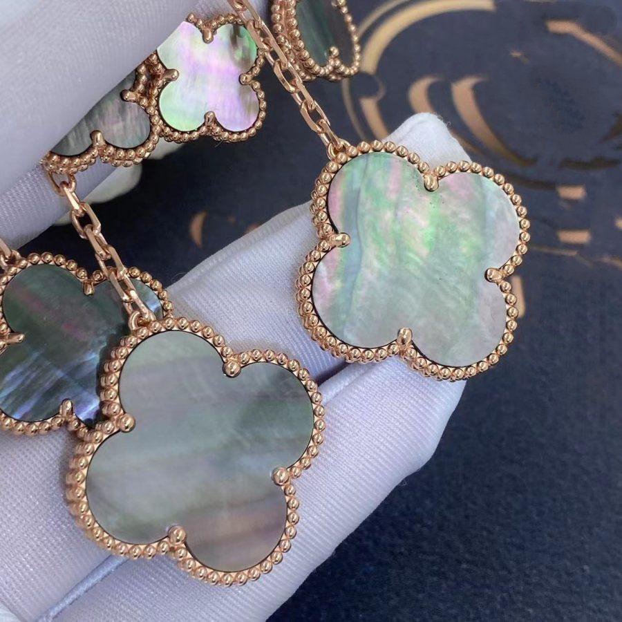 [Renovia Jewelry]CLOVER EARRINGS DARK MOP 4 MOTIFS ROSE GOLD