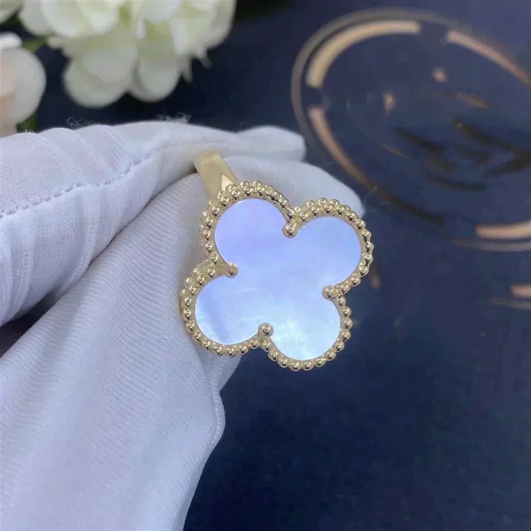 [Renovia Jewelry]CLOVER WHITE MOP RING