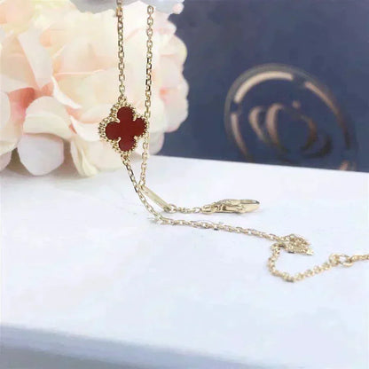 [Renovia Jewelry]CLOVER  CARNELIAN SINGLE FLOWER BRACELET