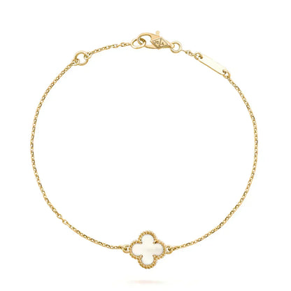 [Renovia Jewelry]CLOVER WHITE MOP SINGLE FLOWER BRACELET