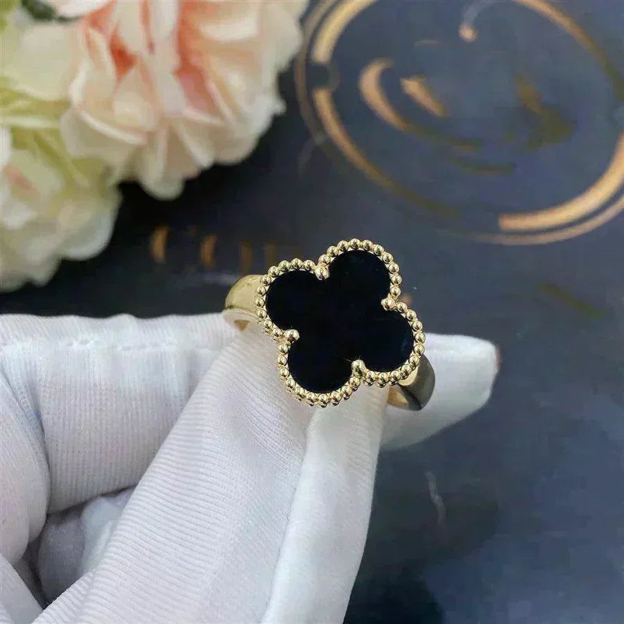 [Renovia Jewelry]CLOVER ONYX RING