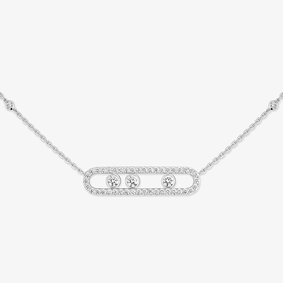 [Renovia Jewelry] Move Pave_ Rose Gold Diamond Necklace