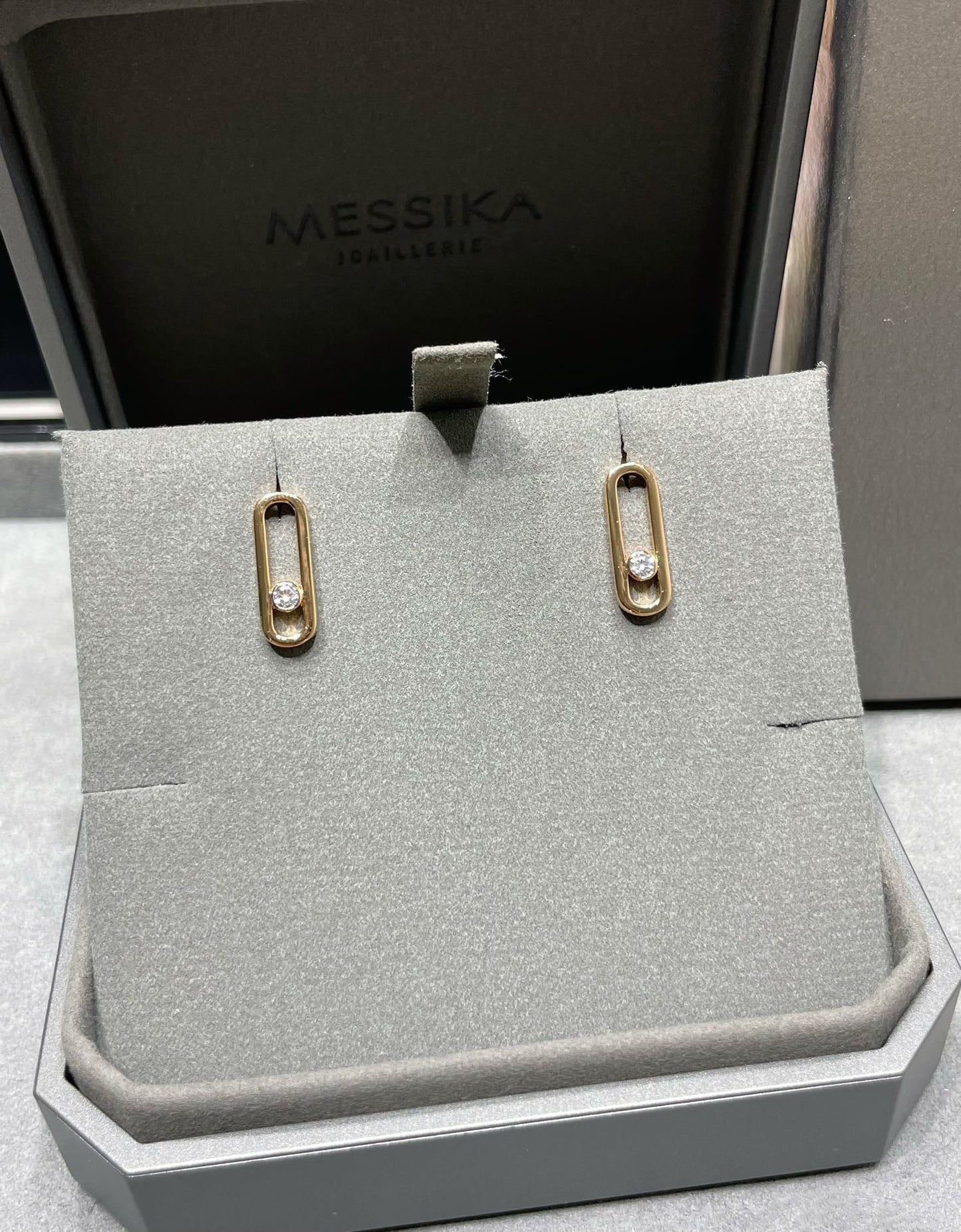 [Renovia Jewelry]MOVE UNO SMALL 1 DIAMOND EARRINGS