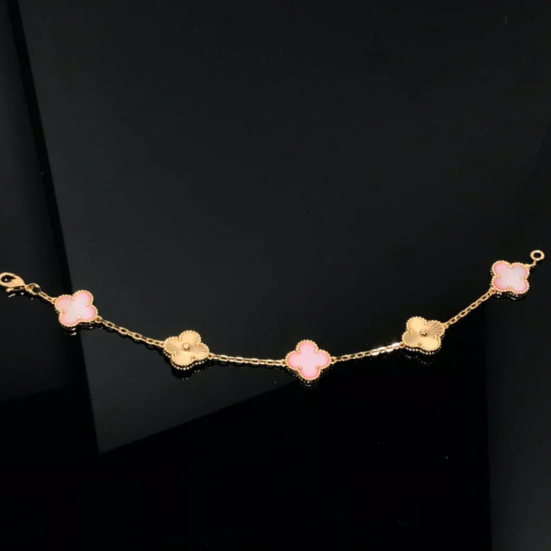 [Renovia Jewelry] CLOVER 5 MOTIFS  PINK MOP BRACELET COLLECTION