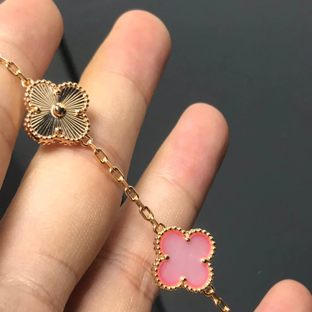 [Renovia Jewelry] CLOVER 5 MOTIFS  PINK MOP BRACELET COLLECTION
