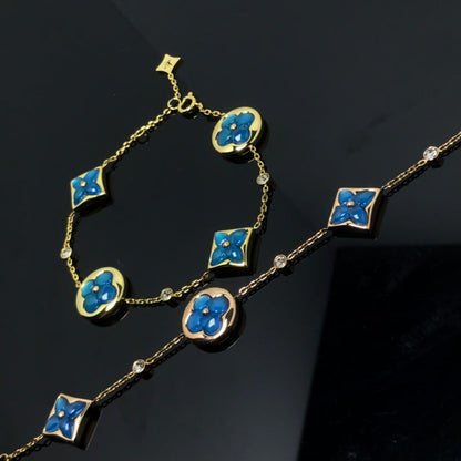 [Renovia Jewelry]STAR AND SUN 4 MOTIF BLUE BRACELET