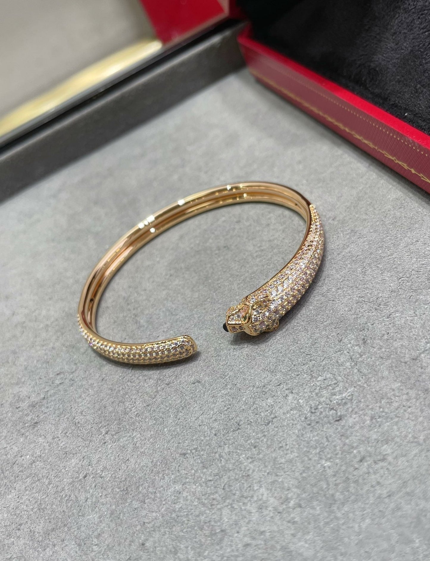 [Renovia Jewelry]PANTHERE FULL DIAMOND OPEN BRACELET