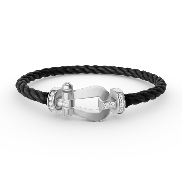 [Renovia Jewelry]FORCE LARGE HORSESHOE HALF DIAMOND BRACELET SILVER