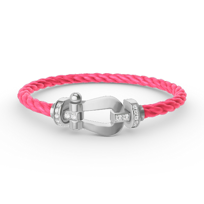 [Renovia Jewelry]FORCE LARGE HORSESHOE HALF DIAMOND BRACELET SILVER