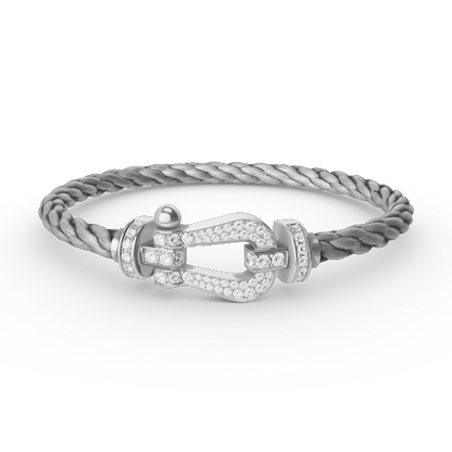 [Renovia Jewelry]FORCE LARGE HORSESHOE FULL DIAMOND BRACELET SILVER
