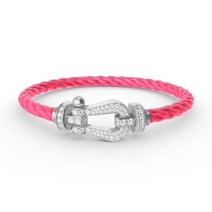 [Renovia Jewelry]FORCE LARGE HORSESHOE FULL DIAMOND BRACELET SILVER